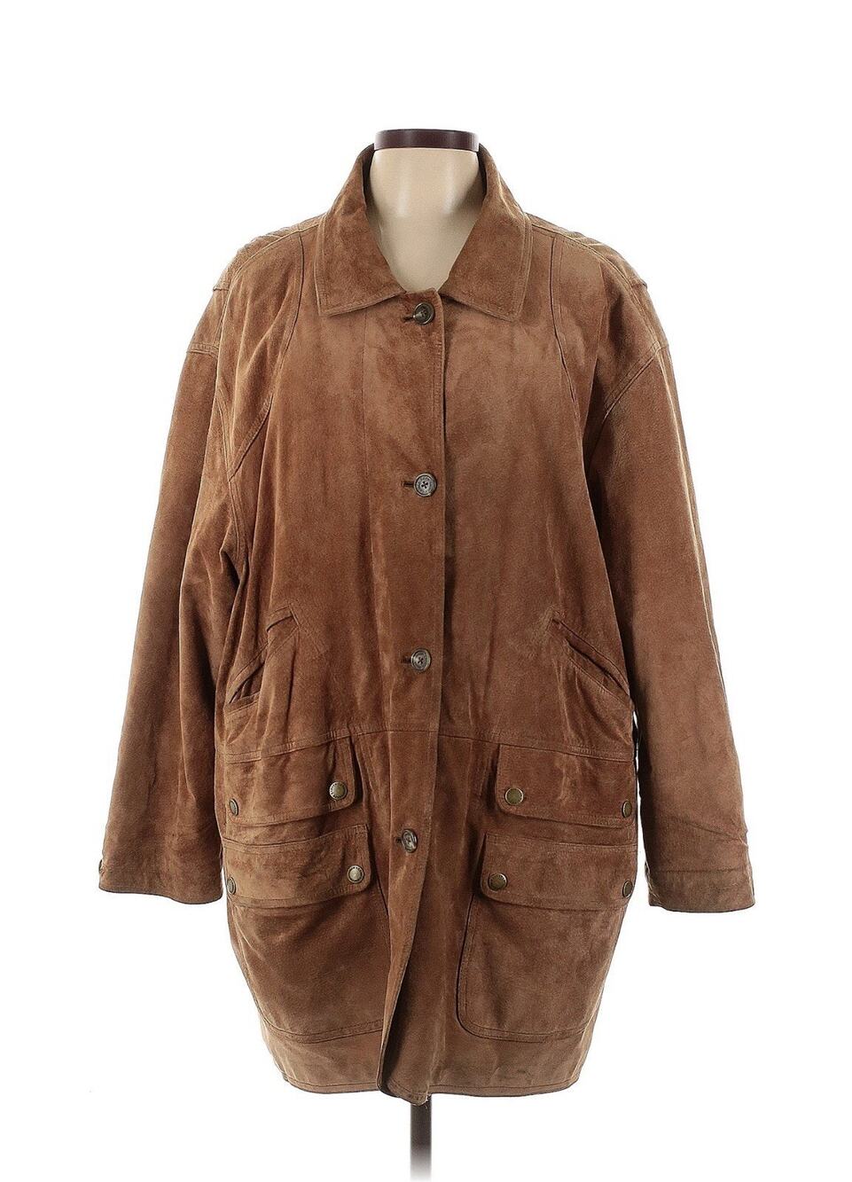 Ralph Lauren Western Brown Suede Jacket Quilted Flannel Lined L
